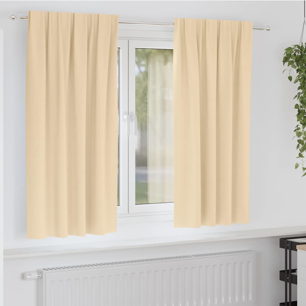 Zavjese za blackout s prstenovima 2 pcs Krema 175 x 140 cm