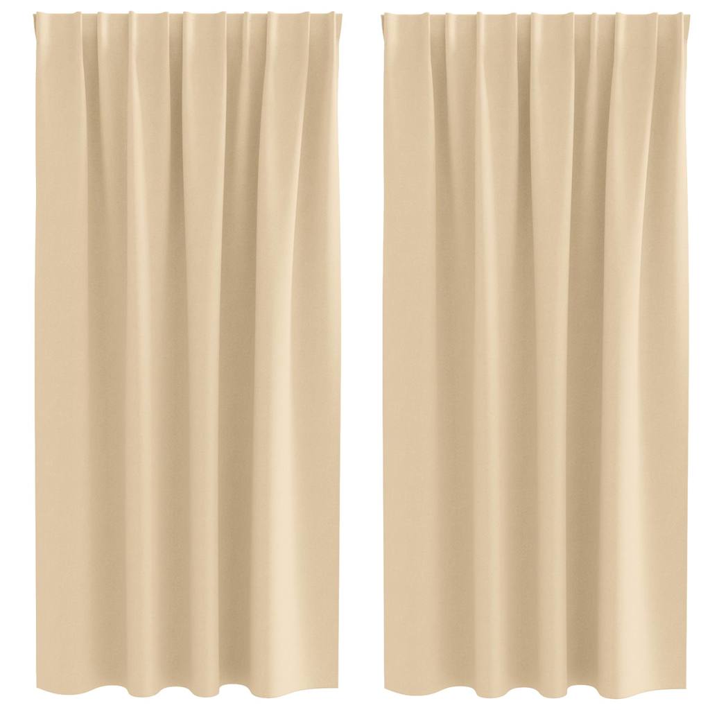 Zavjese za blackout s prstenovima 2 pcs Krema 175 x 140 cm
