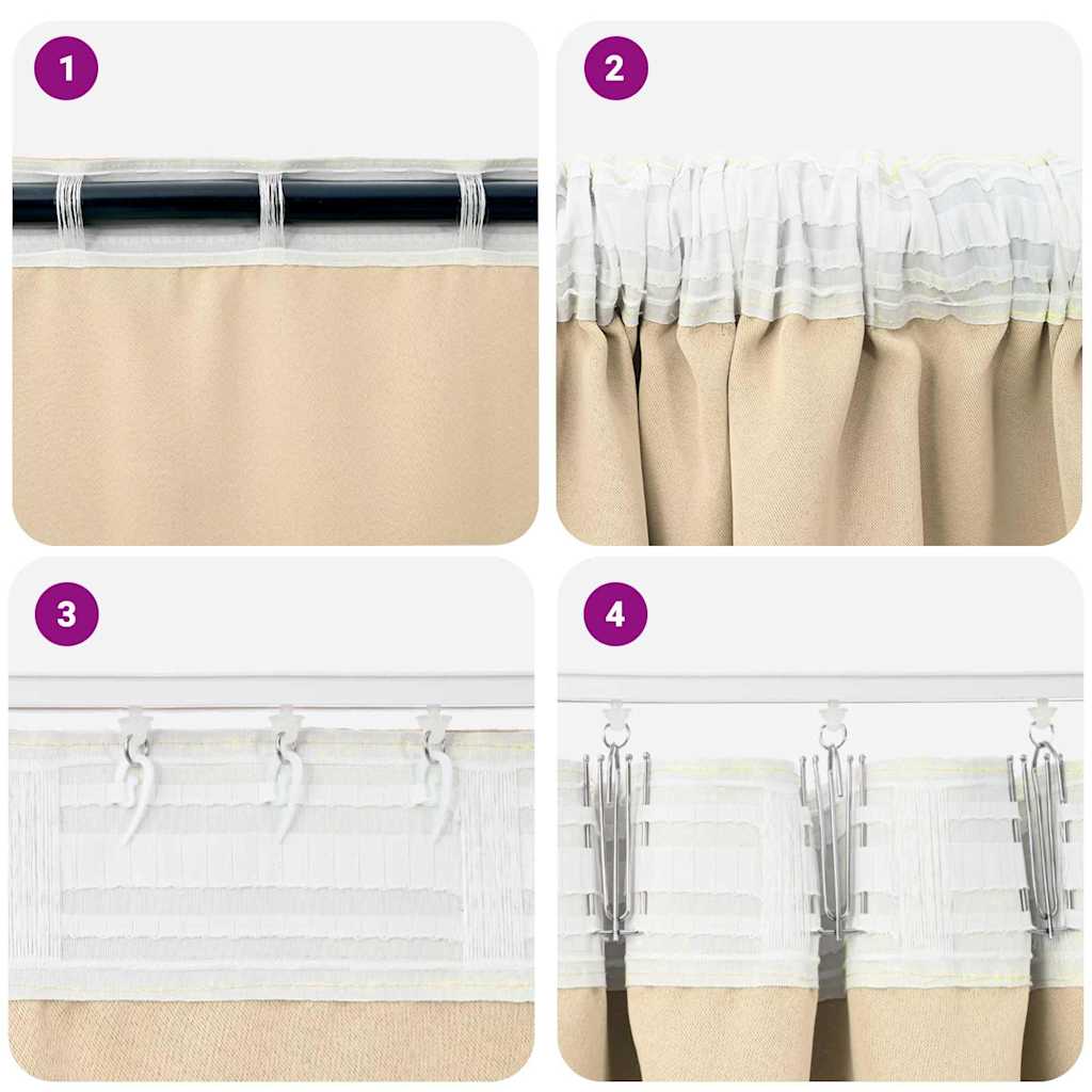 Zavjese za blackout s prstenovima 2 pcs Krema 225 x 140 cm