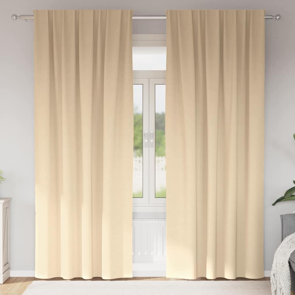Zavjese za blackout s prstenovima 2 pcs Krema 225 x 140 cm
