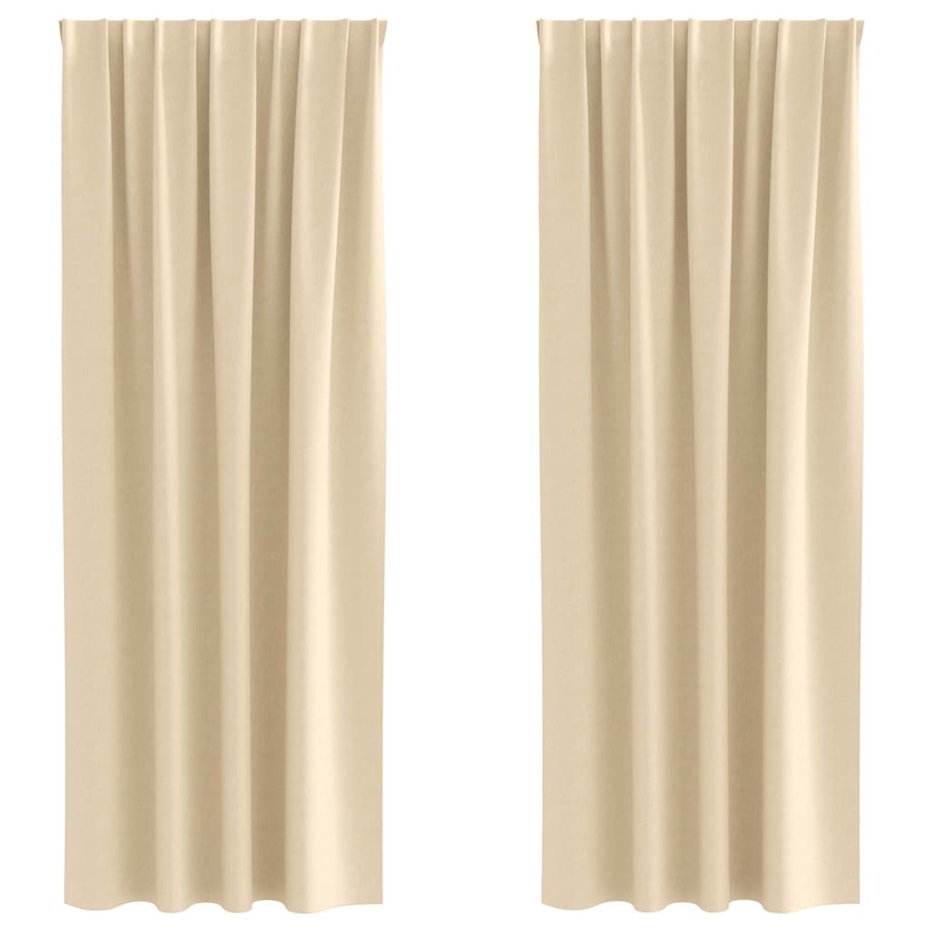 Zavjese za blackout s prstenovima 2 pcs Krema 225 x 140 cm