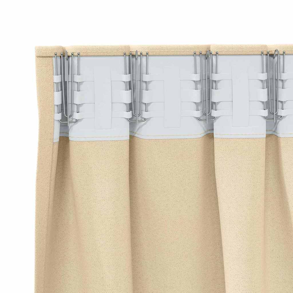 Zavjese za blackout s prstenovima 2 pcs Krema 245 x 140 cm