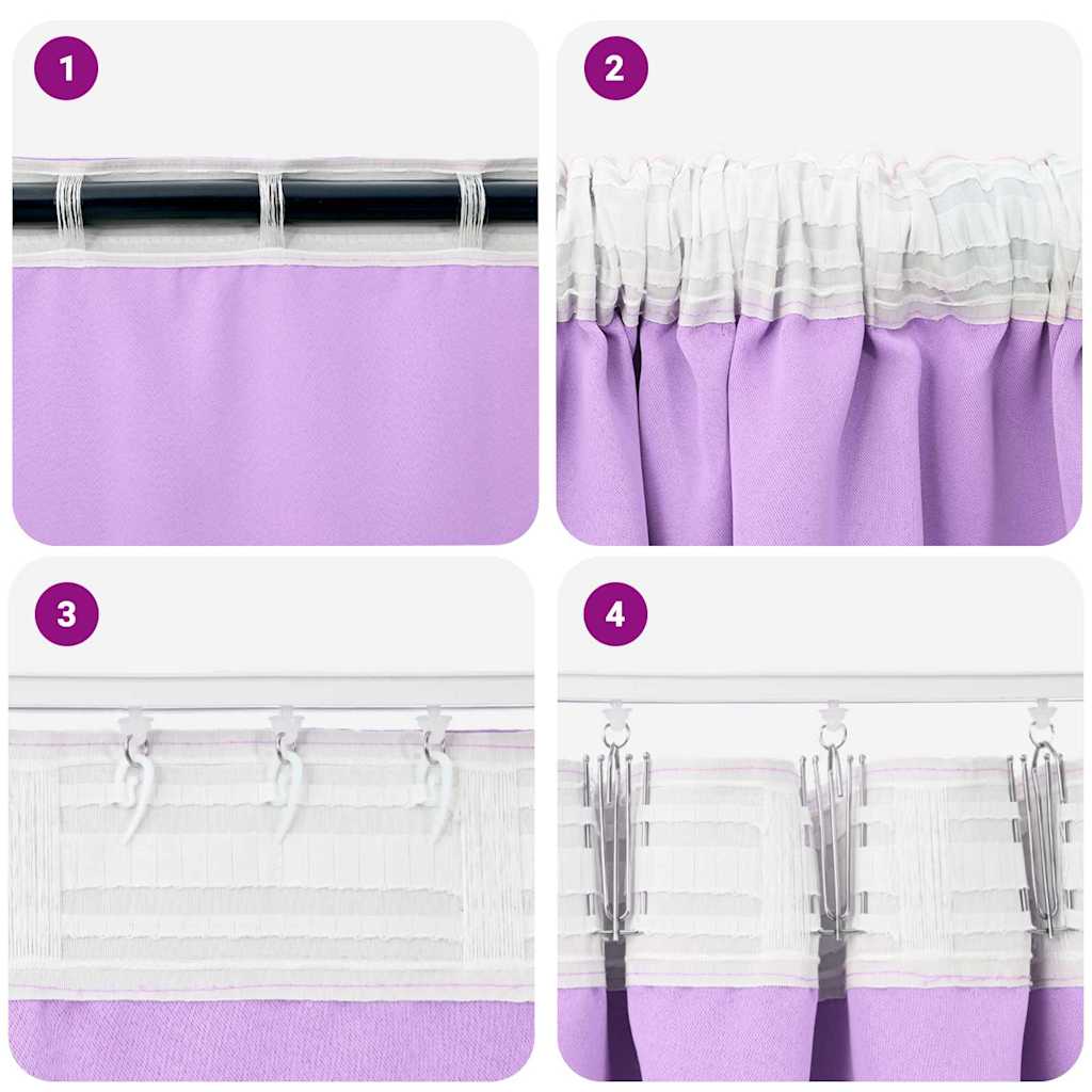 Zavjese za blackout s prstenovima 2 pcs Ljubičasta 260 x 140 cm