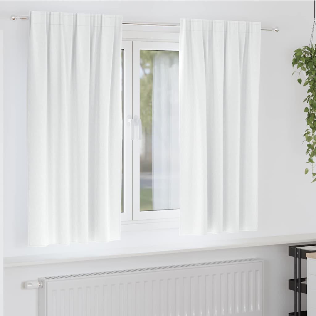 Zavjese za blackout s prstenovima 2 pcs Bjela svijetla