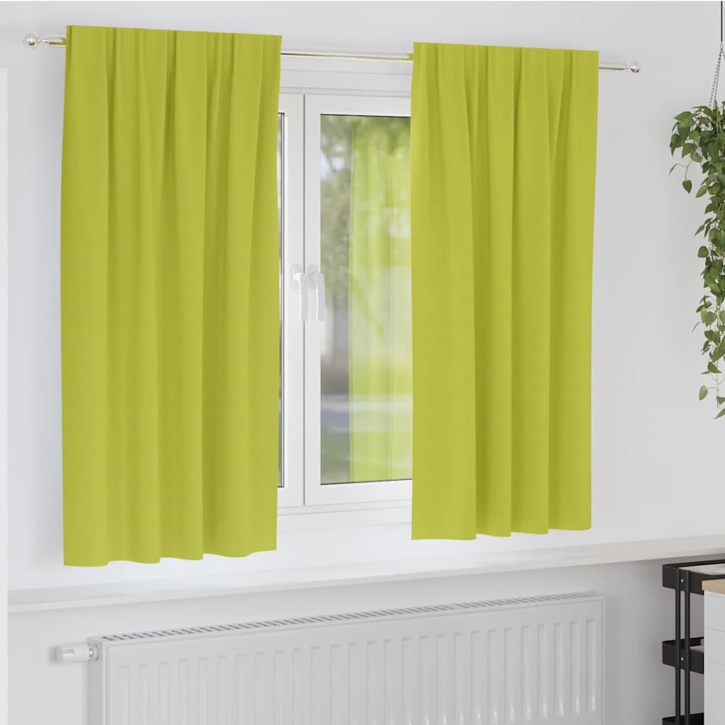Zavjese za blackout s prstenovima 2 pcs Zelena 175 x 140 cm