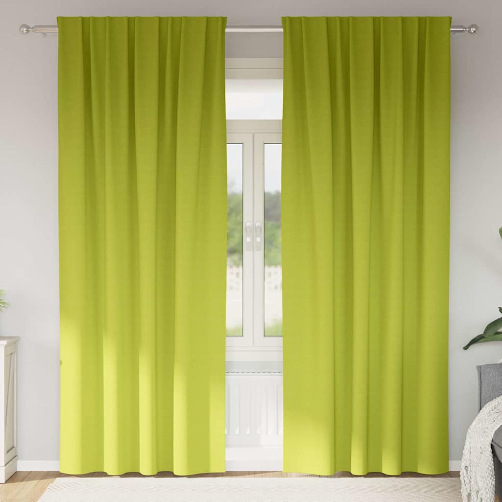 Zavjese za blackout s prstenovima 2 pcs Zelena 260 x 140 cm