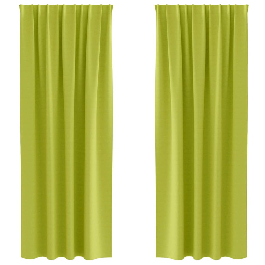 Zavjese za blackout s prstenovima 2 pcs Zelena 260 x 140 cm