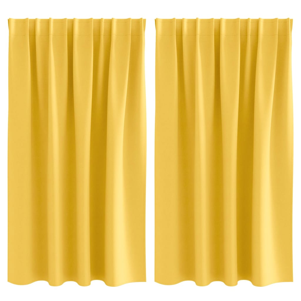 Zavjese za blackout s prstenovima 2 pcs Žuta 140 x 140 cm