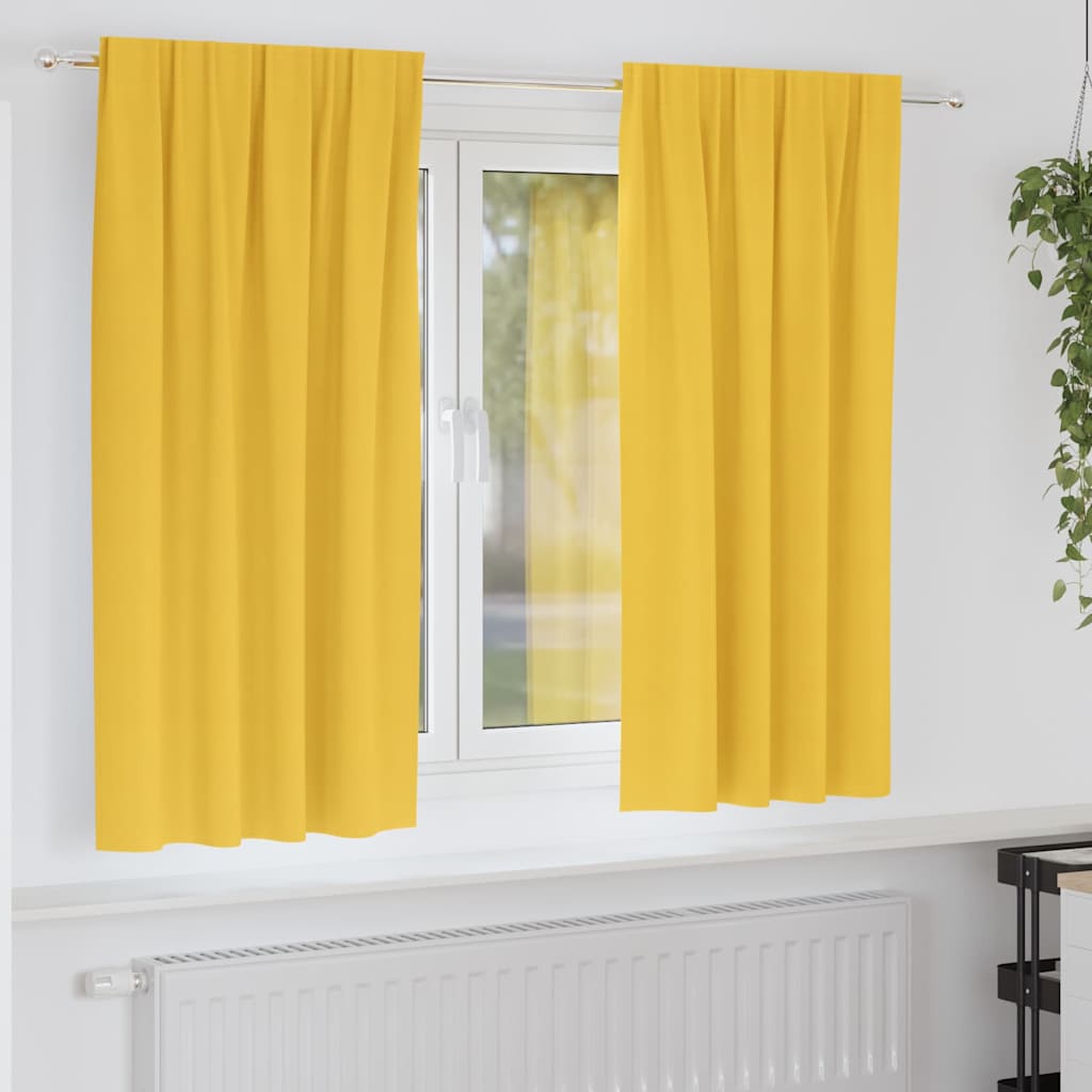 Zavjese za blackout s prstenovima 2 pcs Žuta 175 x 140 cm