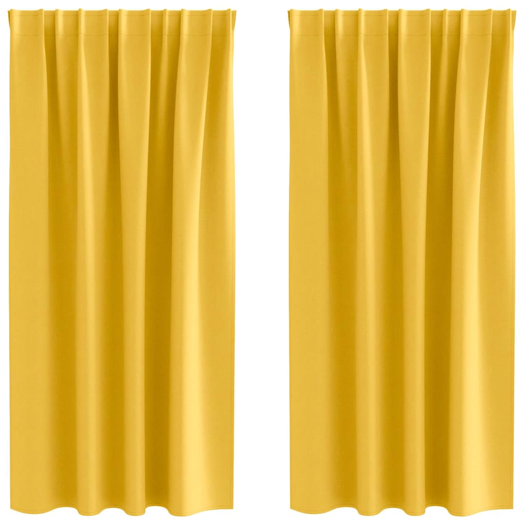 Zavjese za blackout s prstenovima 2 pcs Žuta 175 x 140 cm