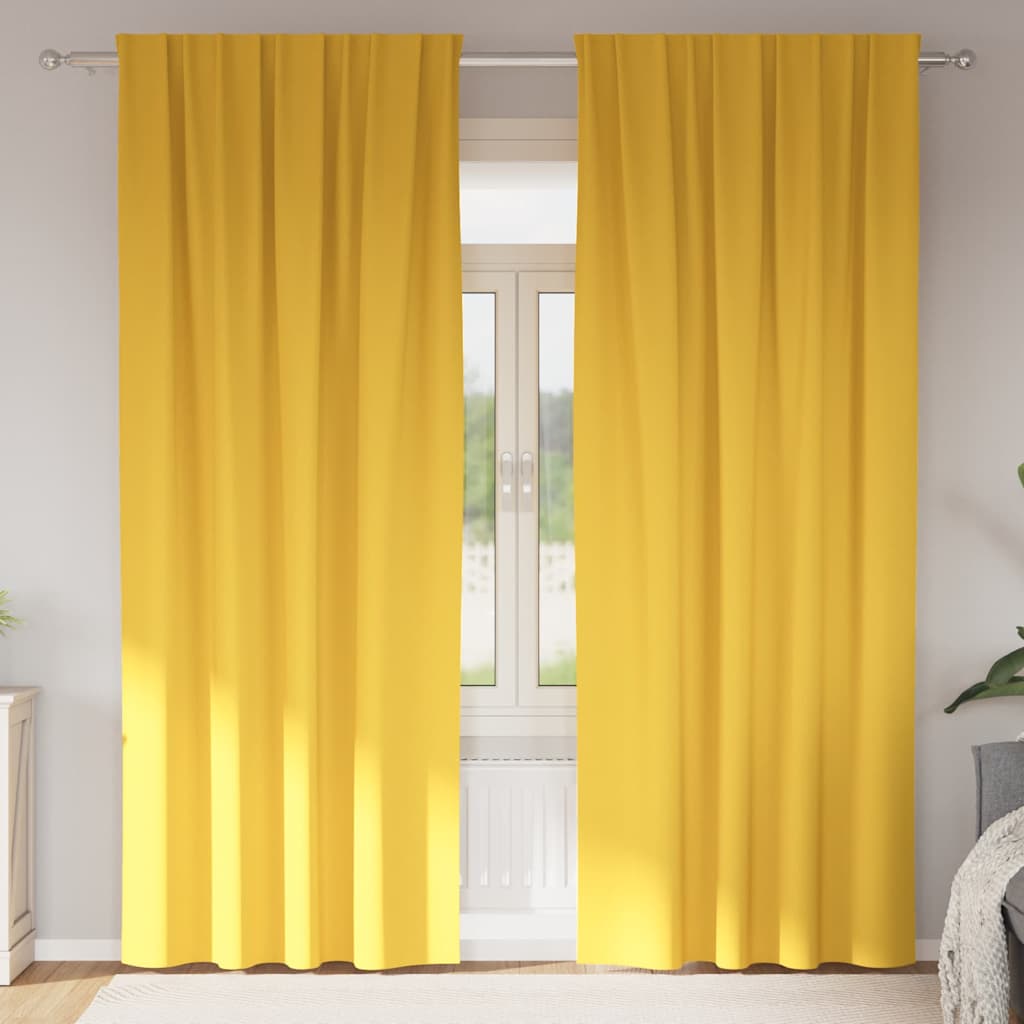 Zavjese za blackout s prstenovima 2 pcs Žuta 225 x 140 cm