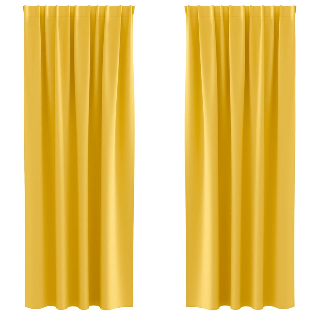 Zavjese za blackout s prstenovima 2 pcs Žuta 225 x 140 cm