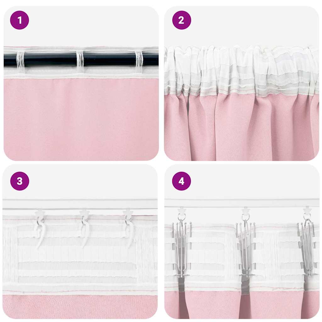 Zavjese za blackout s prstenovima 2 pcs Bebina roza