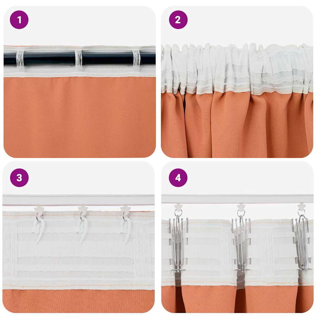 Zavjese za blackout s prstenovima 2 pcs Terakota 140 x 140 cm