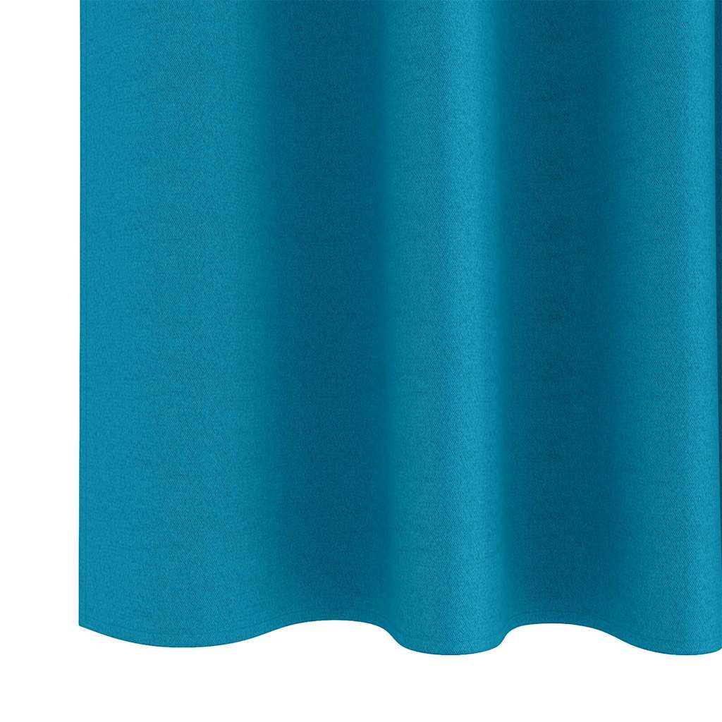 Zavjese za blackout s prstenovima 2 pcs Tirkizna 140 x 140 cm