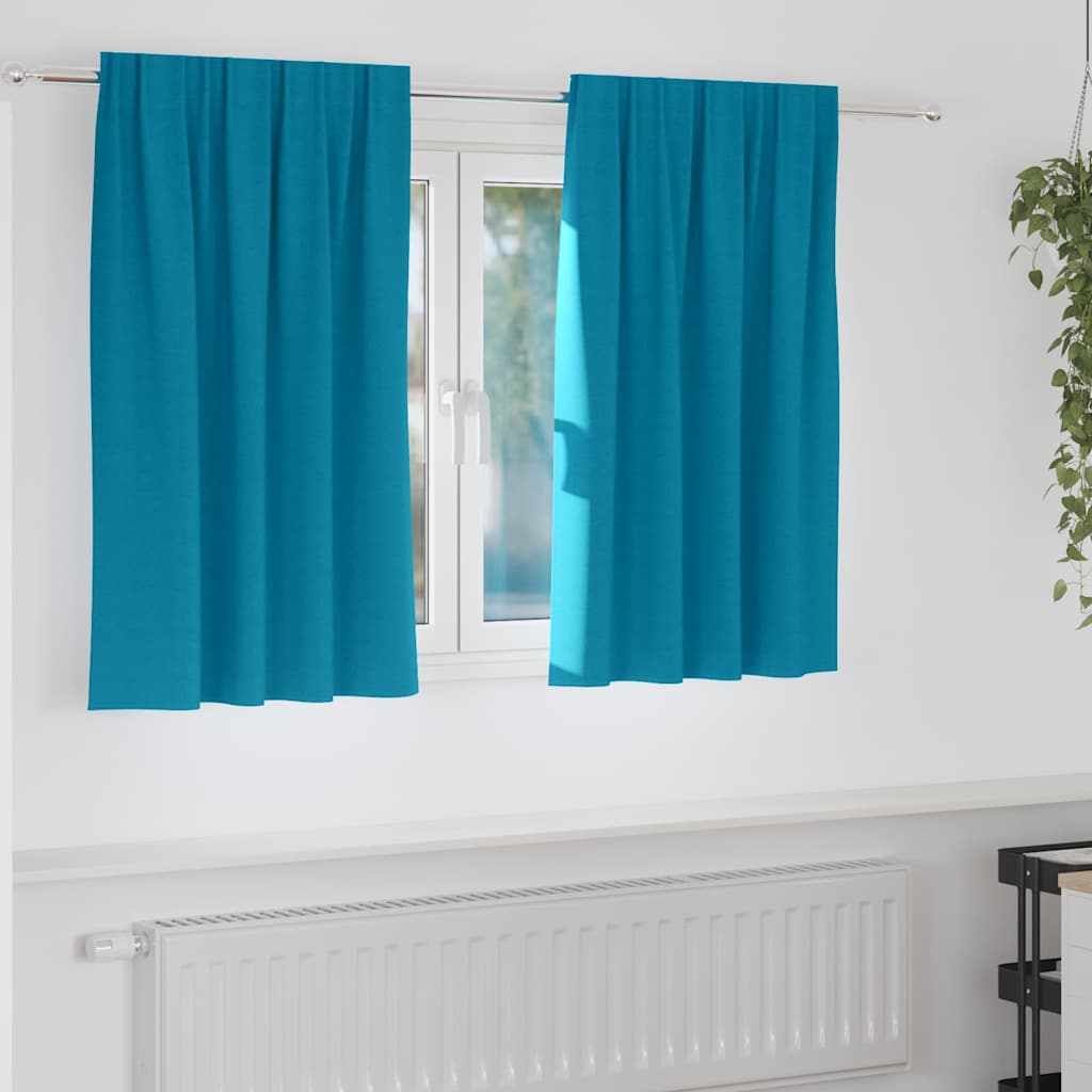 Zavjese za blackout s prstenovima 2 pcs Tirkizna 140 x 140 cm