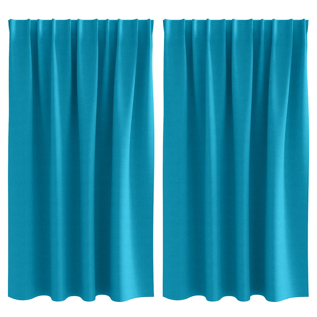 Zavjese za blackout s prstenovima 2 pcs Tirkizna 140 x 140 cm