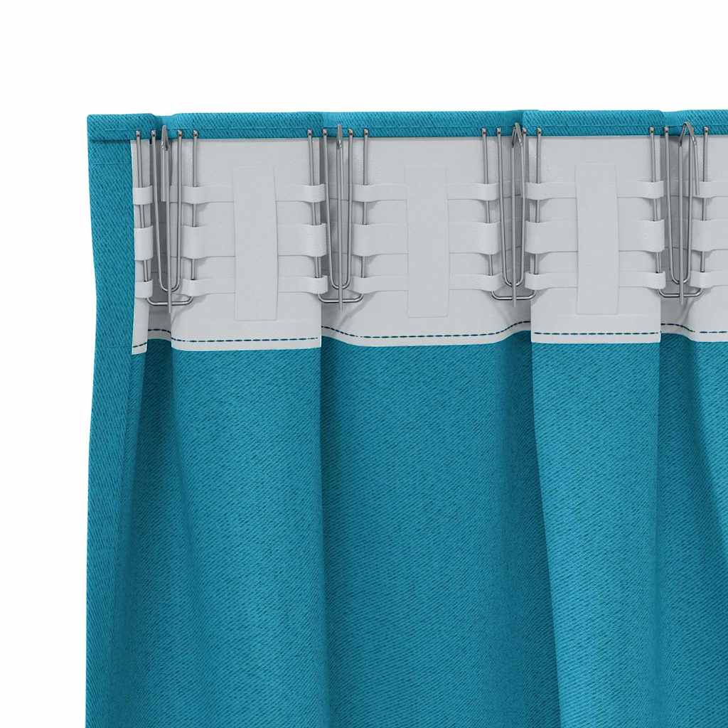 Zavjese za blackout s prstenovima 2 pcs Tirkizna 175 x 140 cm