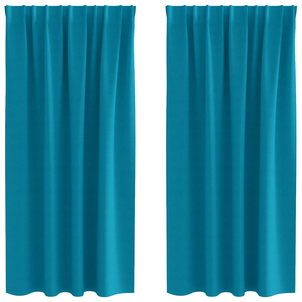 Zavjese za blackout s prstenovima 2 pcs Tirkizna 175 x 140 cm