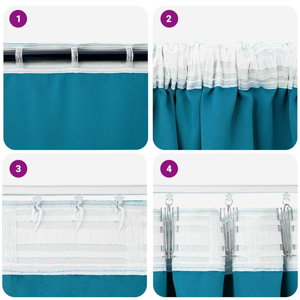 Zavjese za blackout s prstenovima 2 pcs Tirkizna 245 x 140 cm