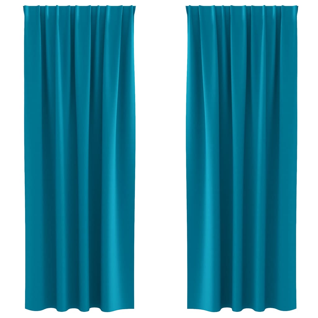 Zavjese za blackout s prstenovima 2 pcs Tirkizna 245 x 140 cm