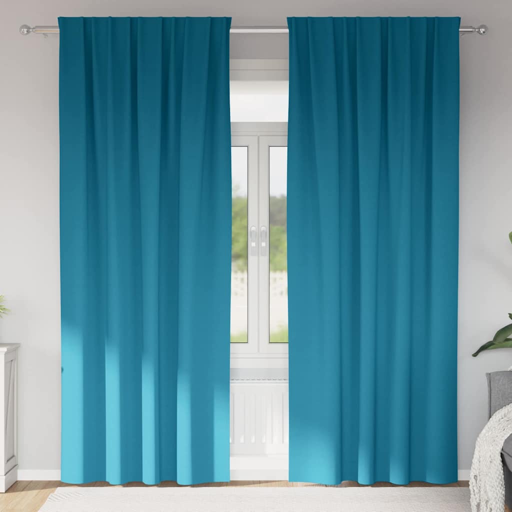 Zavjese za blackout s prstenovima 2 pcs Tirkizna 260 x 140 cm