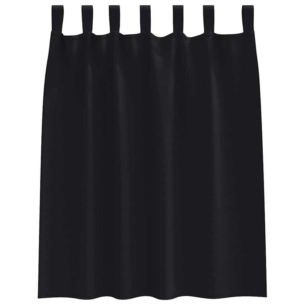Zavjese za blackout s prstenovima 2 pcs Crna 140 x 140 cm