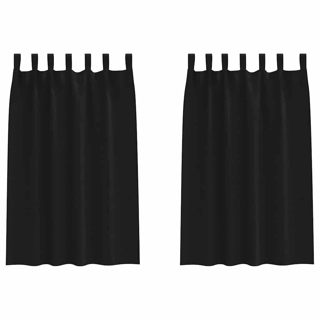 Zavjese za blackout s prstenovima 2 kom. Crna 175 x 140 cm