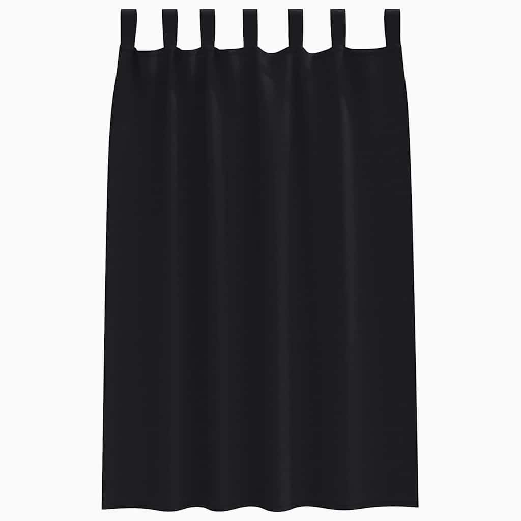 Zavjese za blackout s prstenovima 2 kom. Crna 175 x 140 cm
