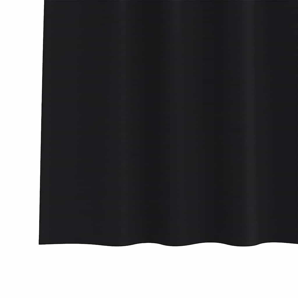 Zavjese za blackout s prstenovima 2 pcs Crna 245 x 140 cm