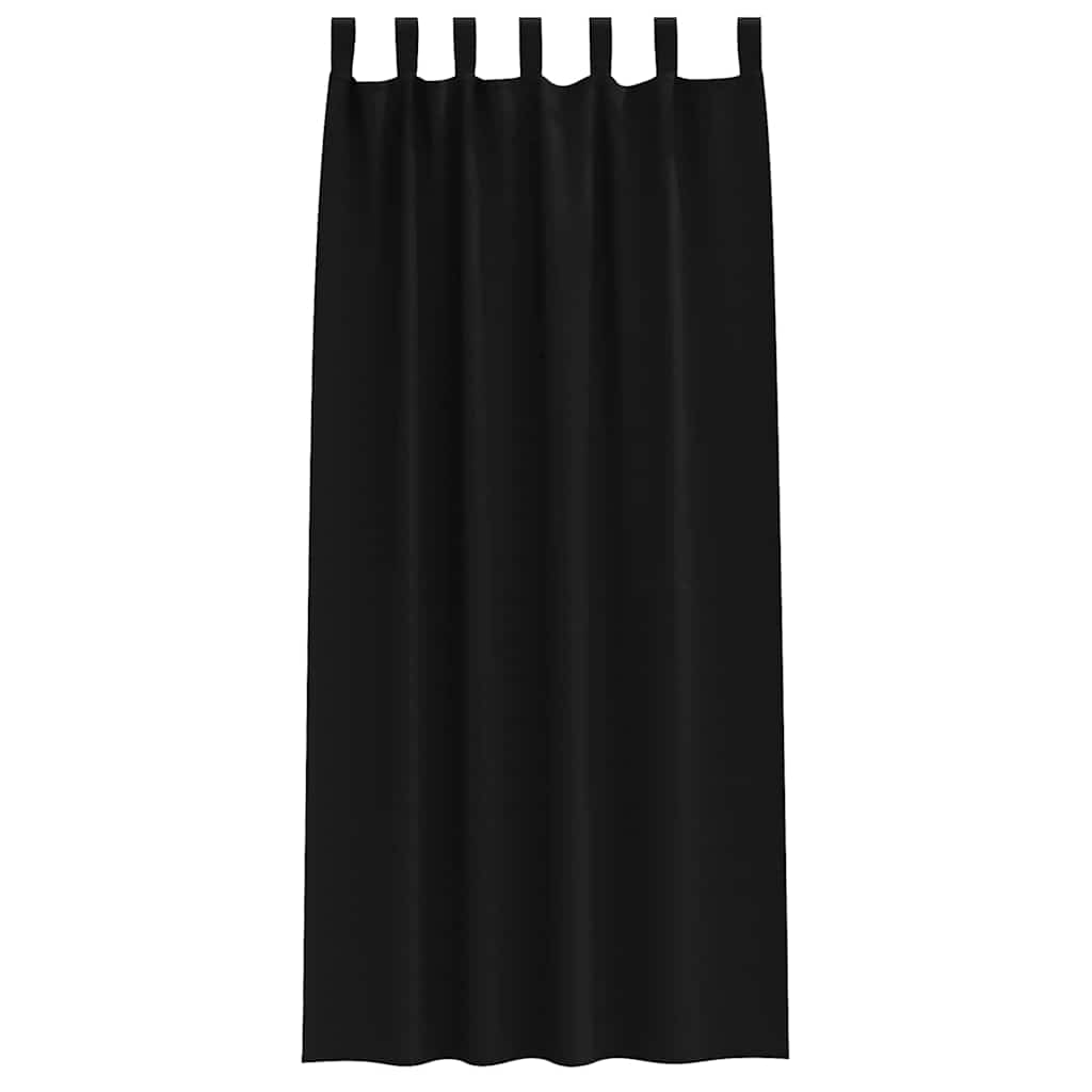 Zavjese za blackout s prstenovima 2 pcs Crna 245 x 140 cm