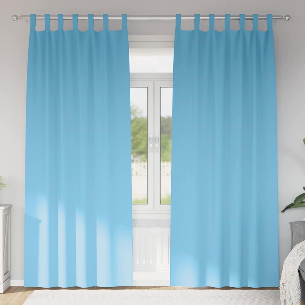 Zavjese za blackout s prstenovima 2 pcs Svijetloplava