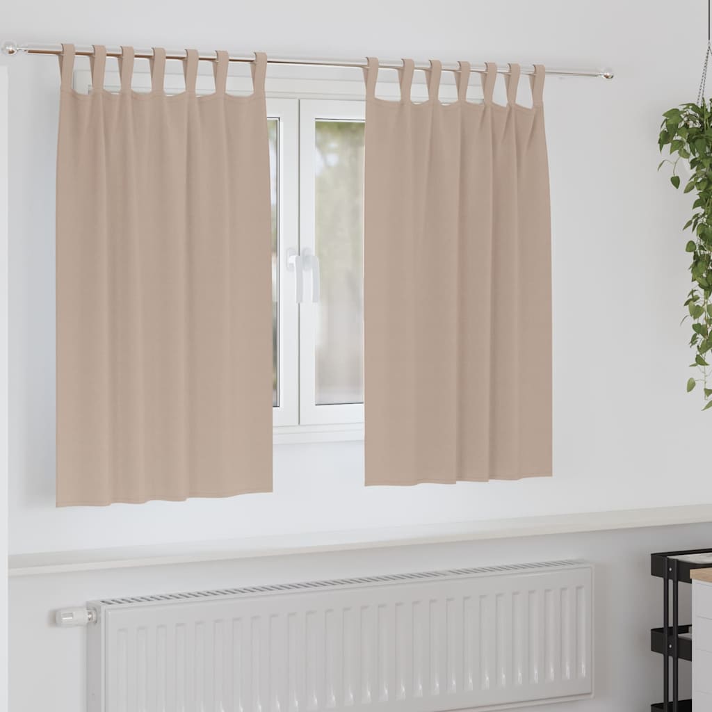 Zavjese za blackout s prstenovima 2 pcs Sivo-smeđa 140 x 140 cm