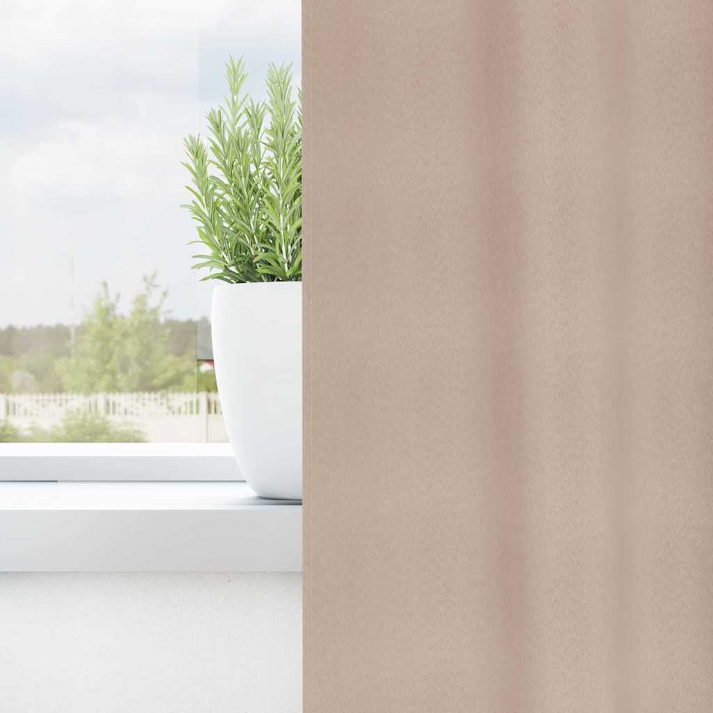 Zavjese za blackout s prstenovima 2 pcs Sivo-smeđa 225 x 140 cm