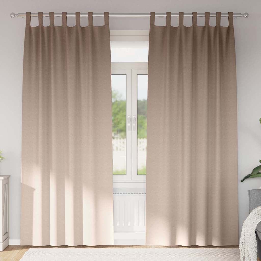 Zavjese za blackout s prstenovima 2 pcs Sivo-smeđa 225 x 140 cm