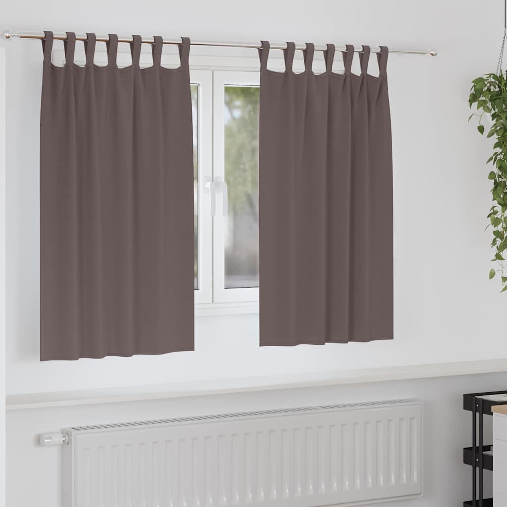 Zavjese za blackout s prstenovima 2 pcs Tamno smeđa
