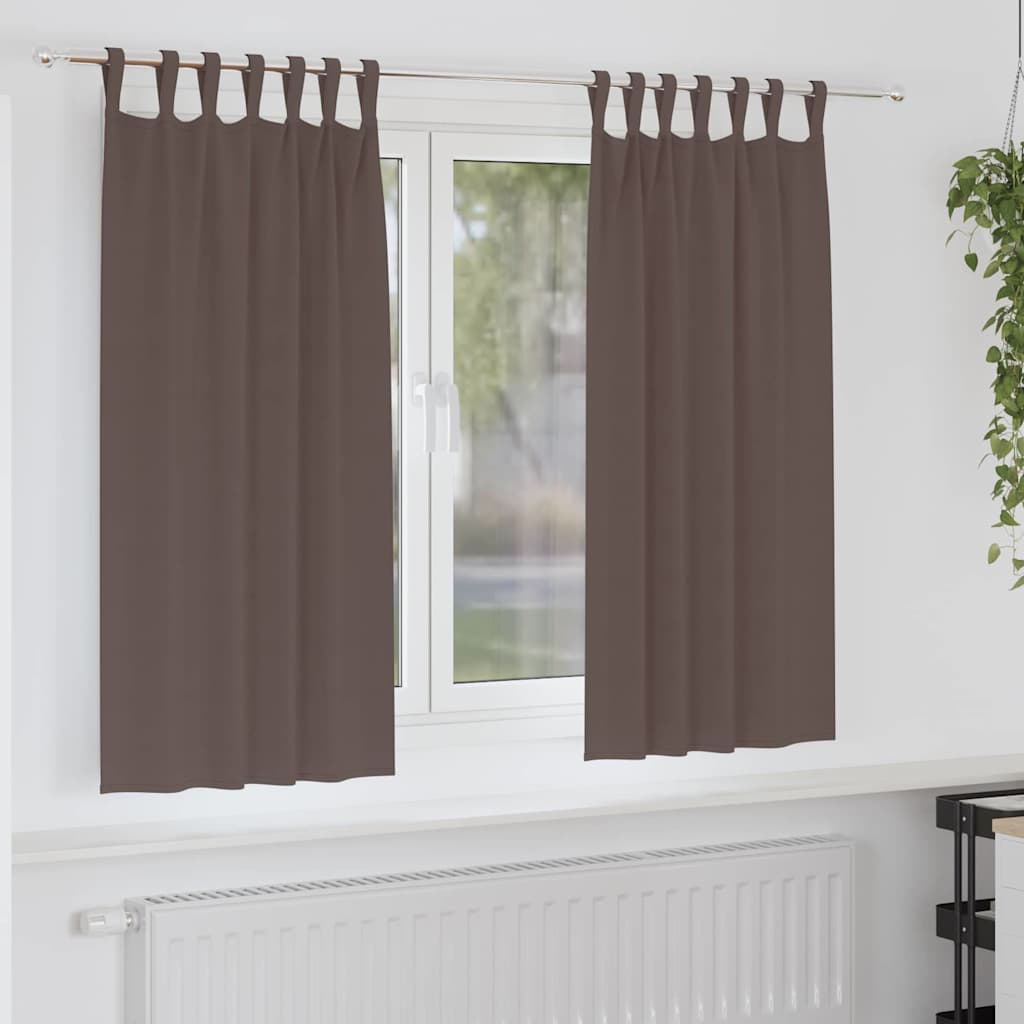 Zavjese za blackout s prstenovima 2 pcs Tamno smeđa