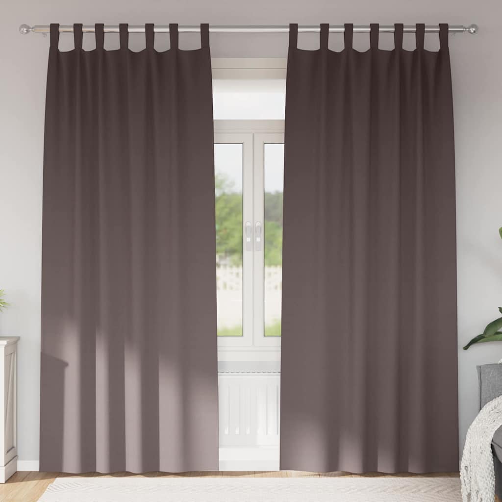 Zavjese za blackout s prstenovima 2 pcs Tamno smeđa