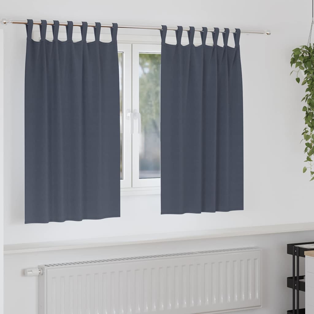 Zavjese za blackout s prstenovima 2 pcs Antracit 140 x 140 cm