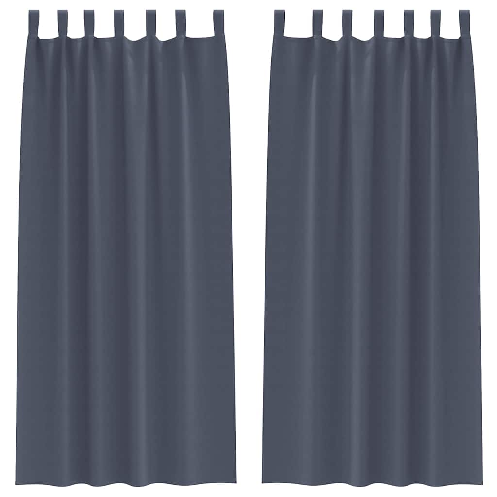 Zavjese za blackout s prstenovima 2 pcs Antracit 260 x 140 cm