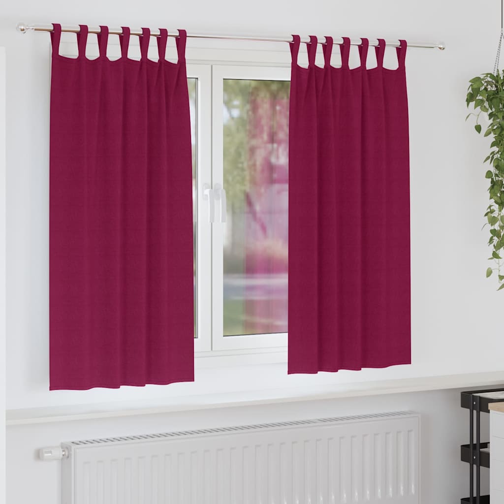 Zavjese za blackout s prstenovima 2 pcs Vinska crvena