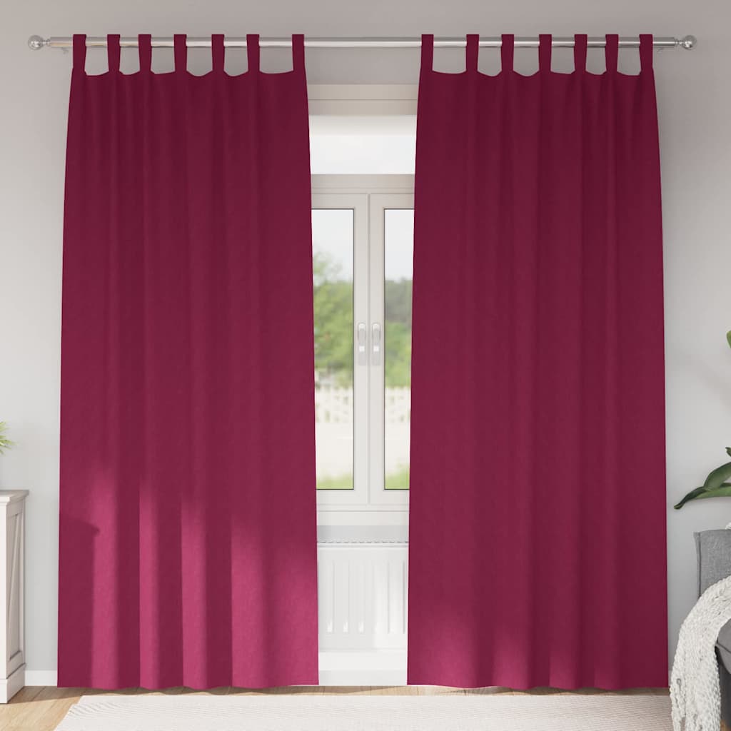 Zavjese za blackout s prstenovima 2 pcs Vinska crvena