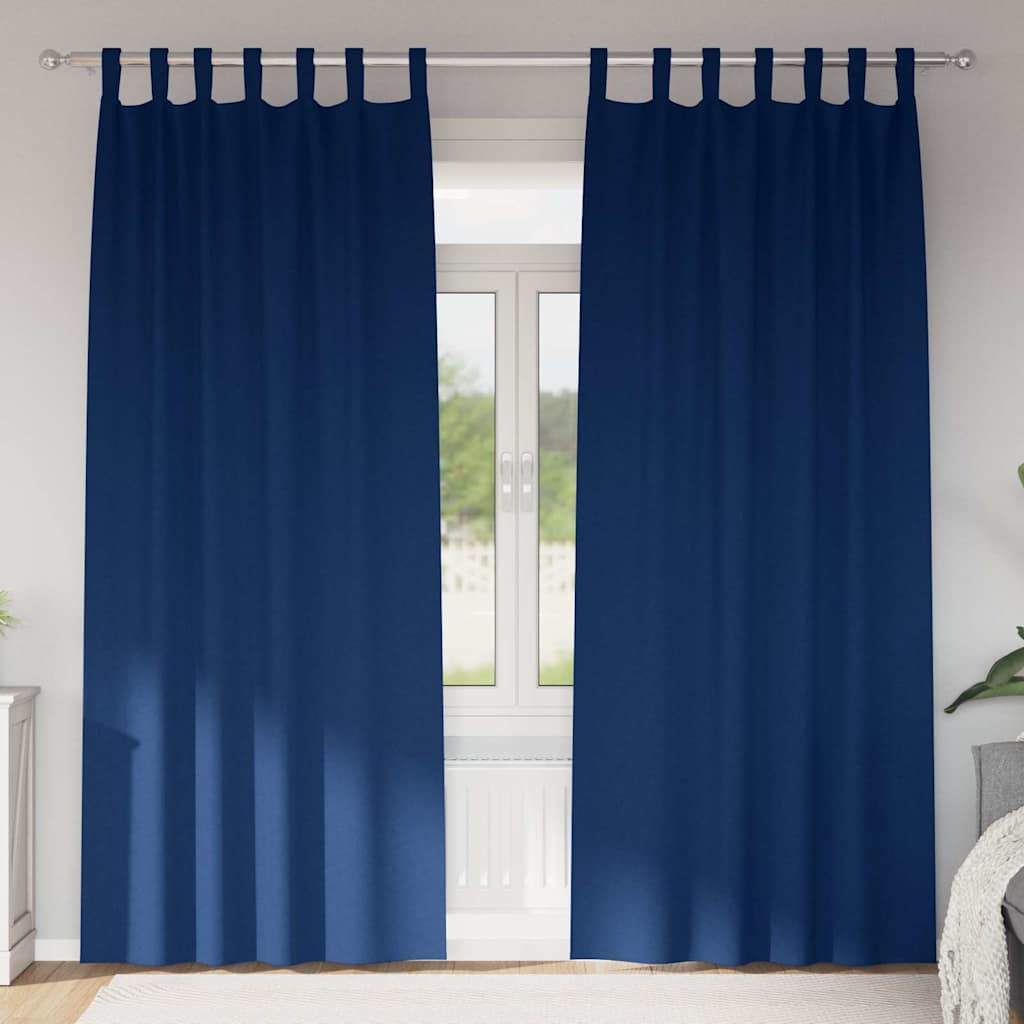 Zavjese za blackout s prstenovima 2 pcs Tamno plava
