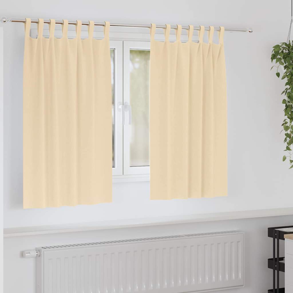 Zavjese za blackout s prstenovima 2 pcs Krema 140 x 140 cm