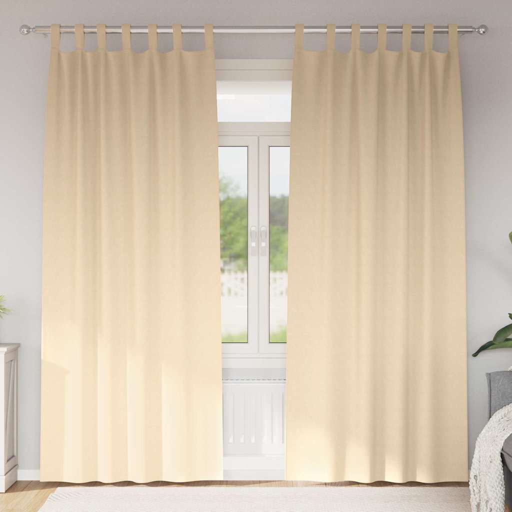 Zavjese za blackout s prstenovima 2 pcs Krema 245 x 140 cm