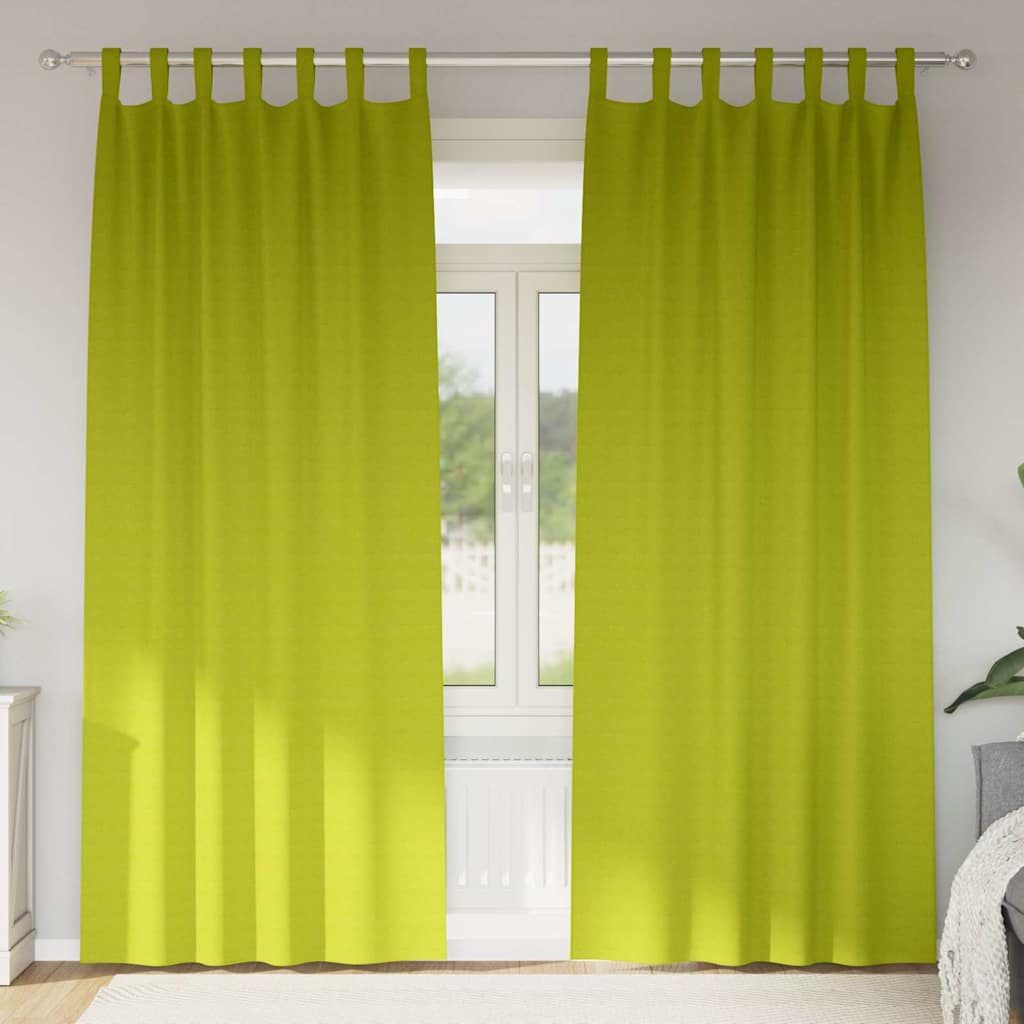 Zavjese za blackout s prstenovima 2 pcs Zelena 225 x 140 cm