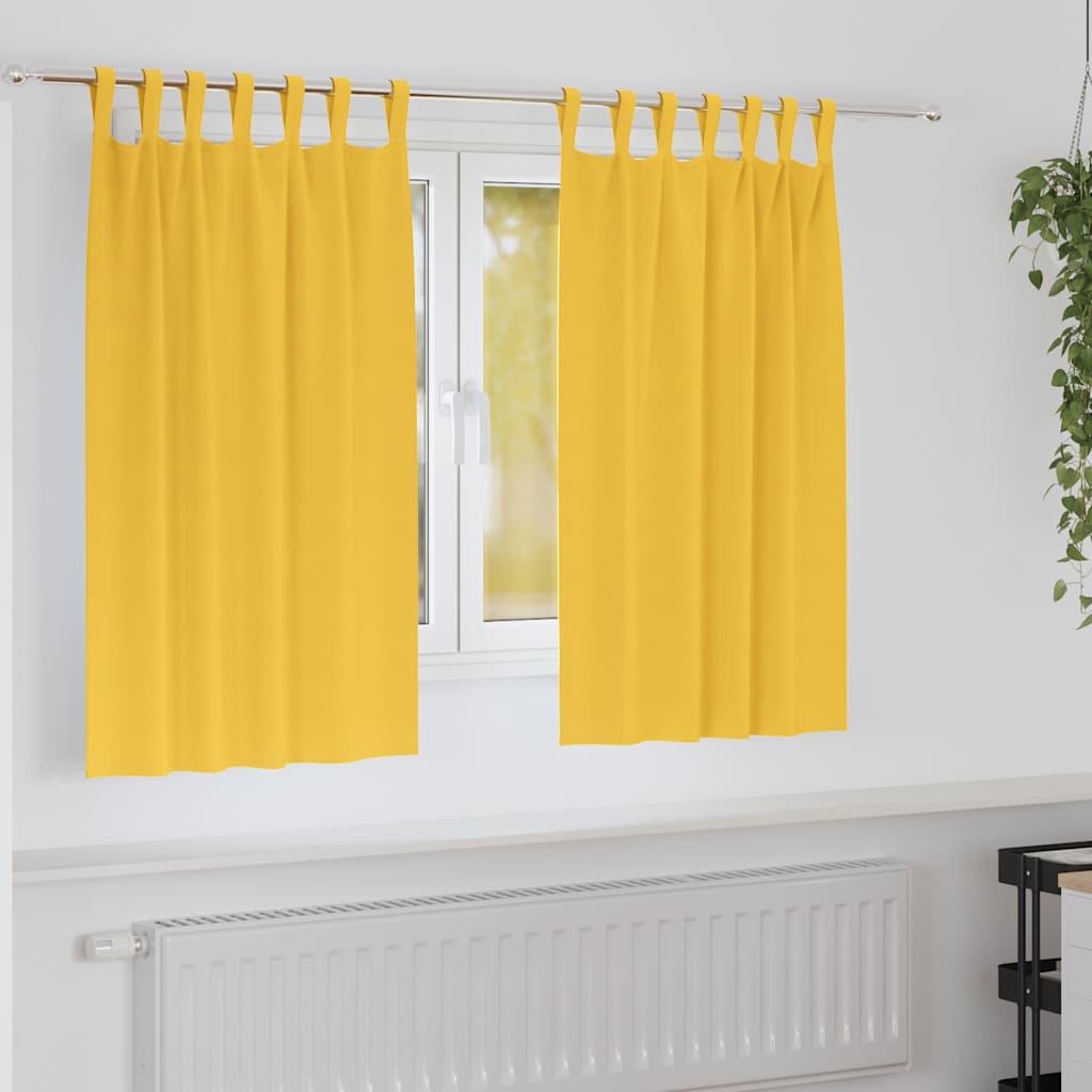 Zavjese za blackout s prstenovima 2 pcs Žuta 140 x 140 cm