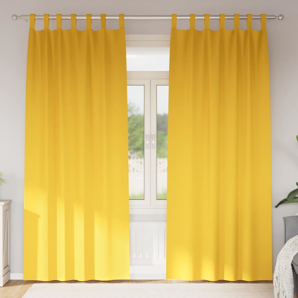 Zavjese za blackout s prstenovima 2 pcs Žuta 225 x 140 cm