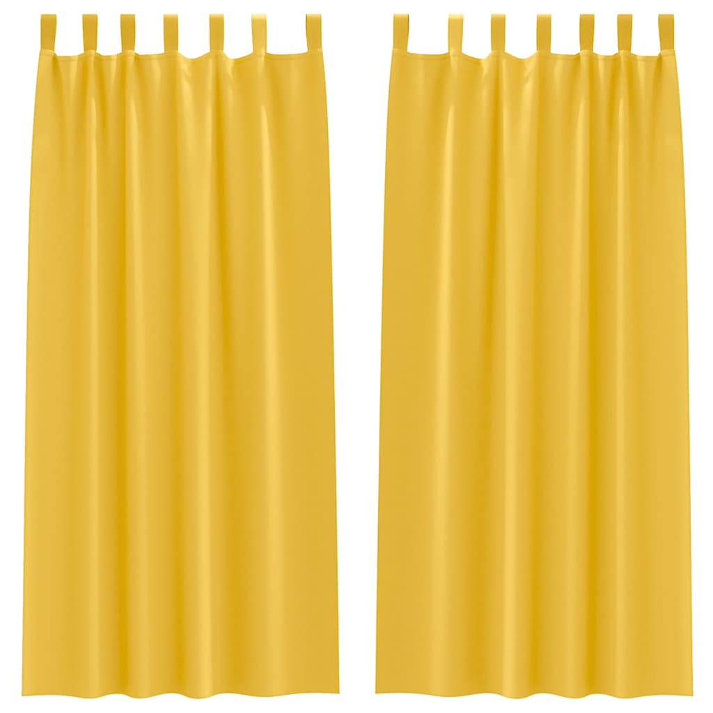 Zavjese za blackout s prstenovima 2 pcs Žuta 225 x 140 cm