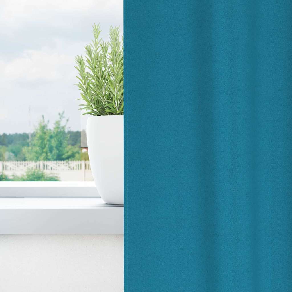Zavjese za blackout s prstenovima 2 pcs Tirkizna 140 x 140 cm
